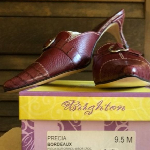 Brighton Burgundy Buckle Heels - Picture 9 of 9